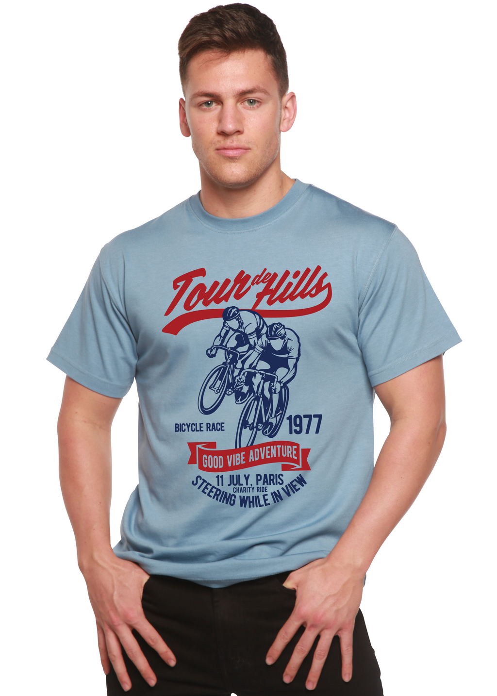 Tour De Hills Spun Bamboo® Men's Bamboo Viscose/Organic Cotton Short Sleeve Graphic T-Shirt