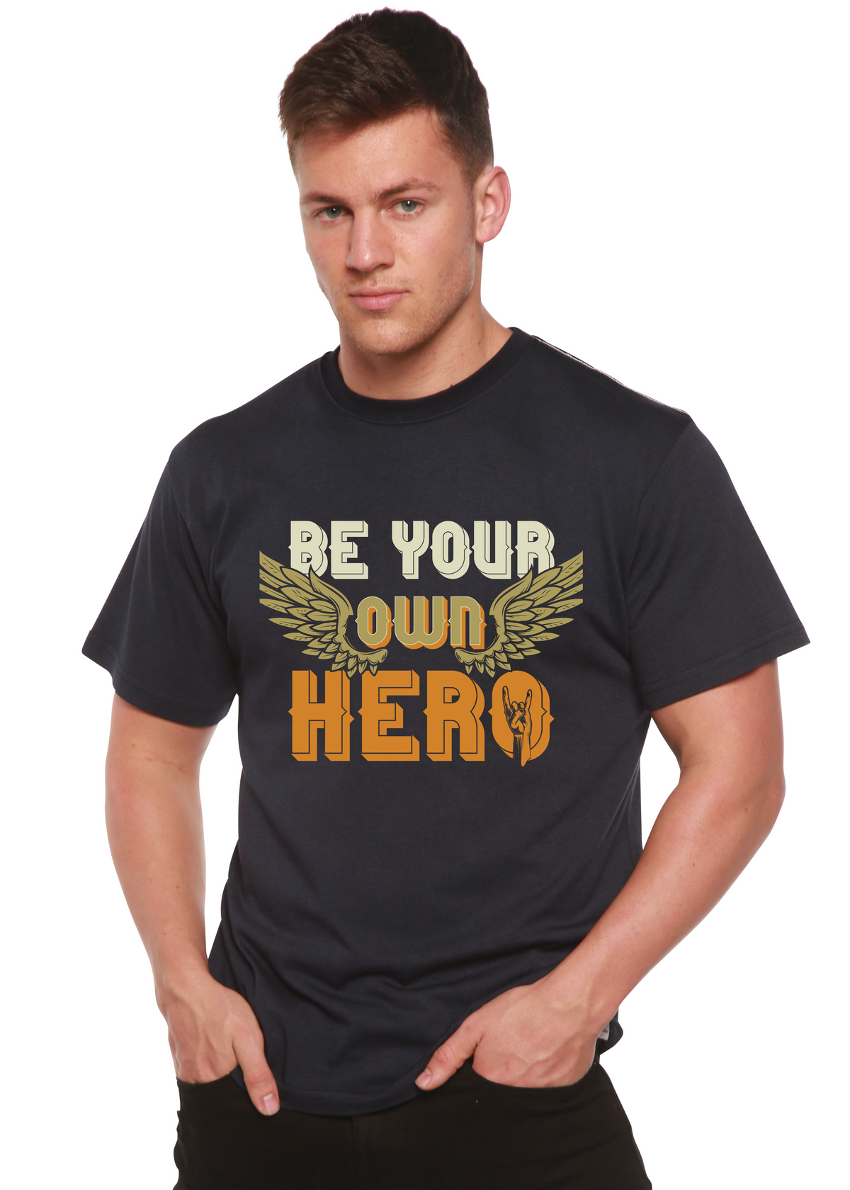 Be Your Own Hero Men's Bamboo Viscose/Organic Cotton Short Sleeve Graphic T-Shirt