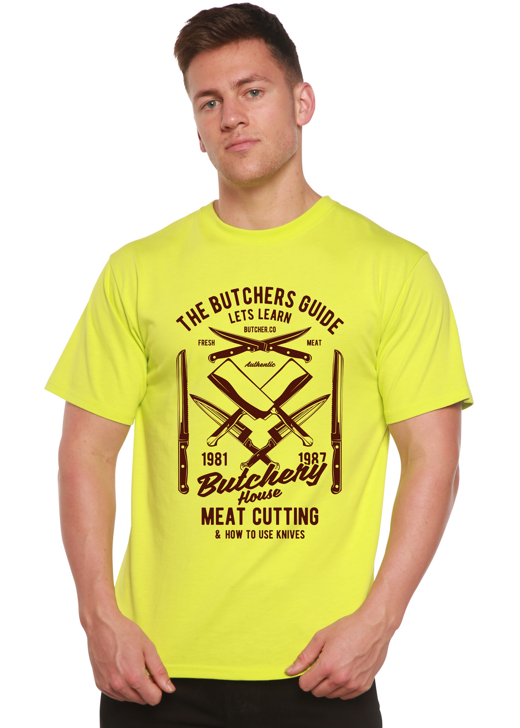 Butchery House Men's Bamboo Viscose/Organic Cotton Short Sleeve Graphic T-Shirt