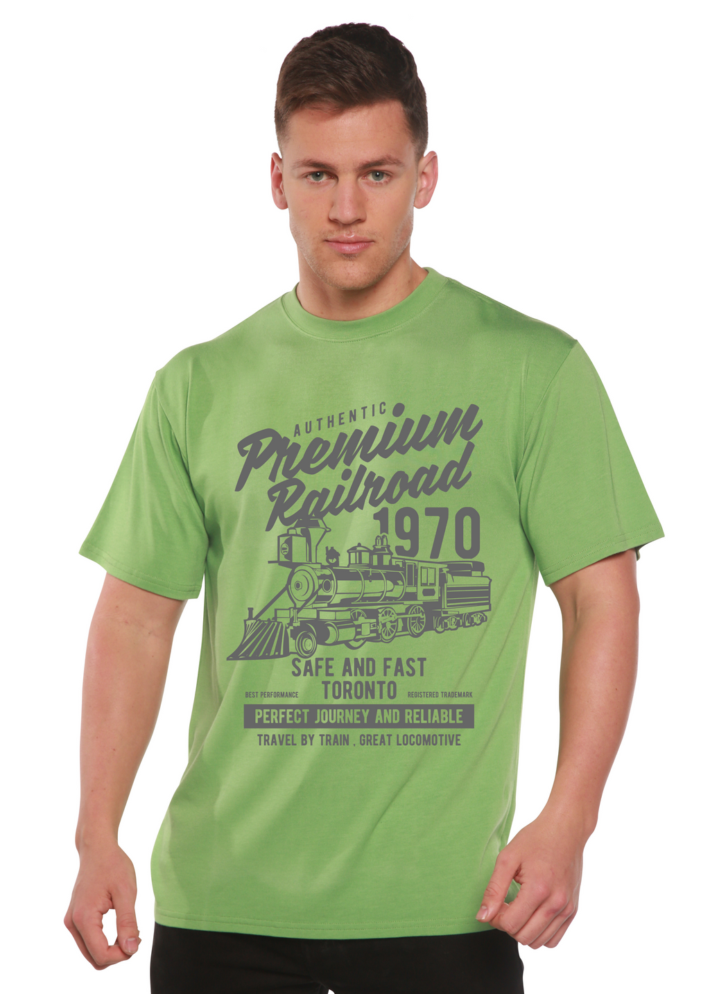 Premium Railroad Spun Bamboo® Men's Bamboo Viscose/Organic Cotton Short Sleeve Graphic T-Shirt
