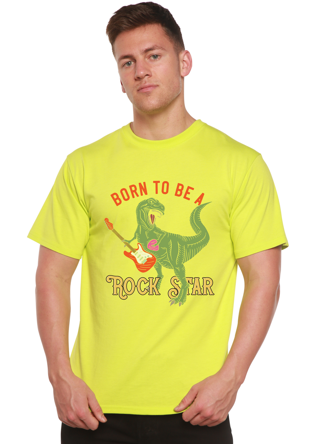 Born To Be A Rock Star Men's Bamboo Viscose/Organic Cotton Short Sleeve Graphic T-Shirt