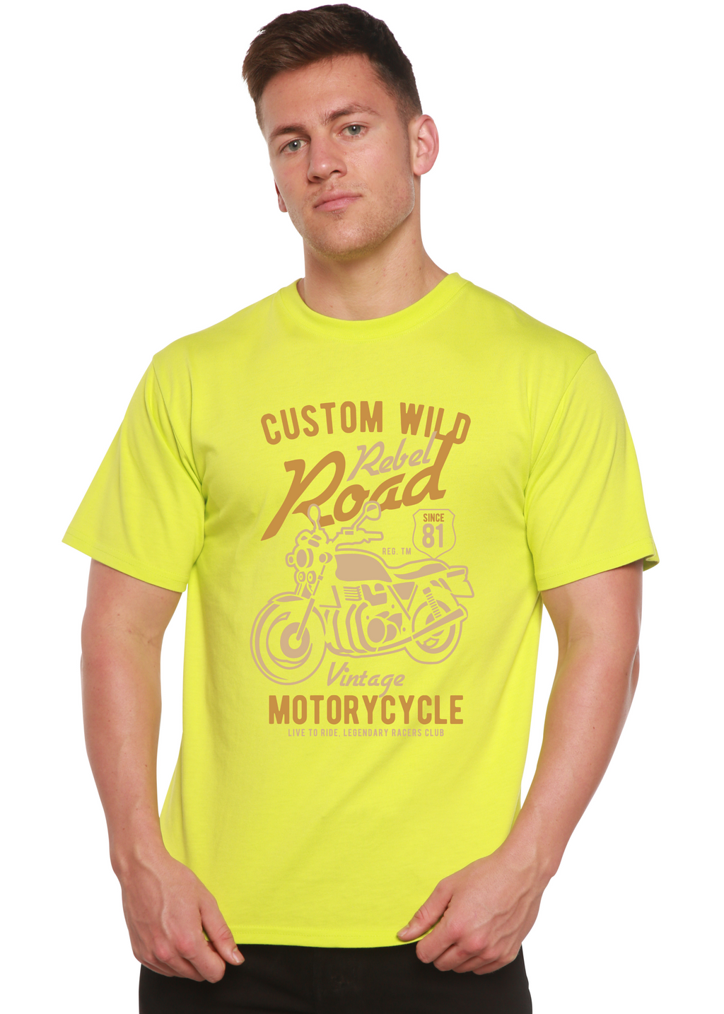 Custom Wild Men's Bamboo Viscose/Organic Cotton Short Sleeve Graphic T-Shirt