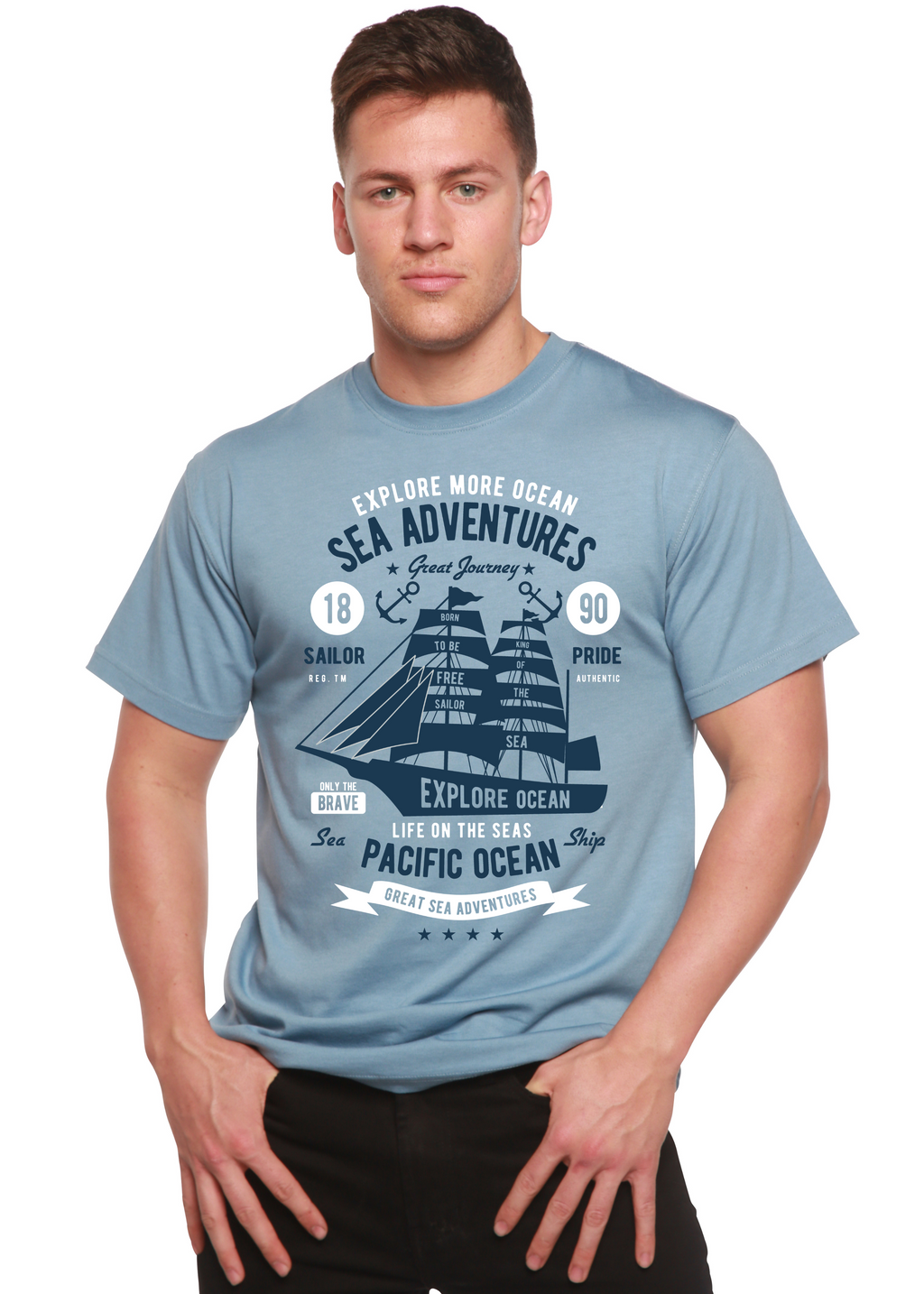 Sea Adventures Spun Bamboo® Men's Bamboo Viscose/Organic Cotton Short Sleeve Graphic T-Shirt