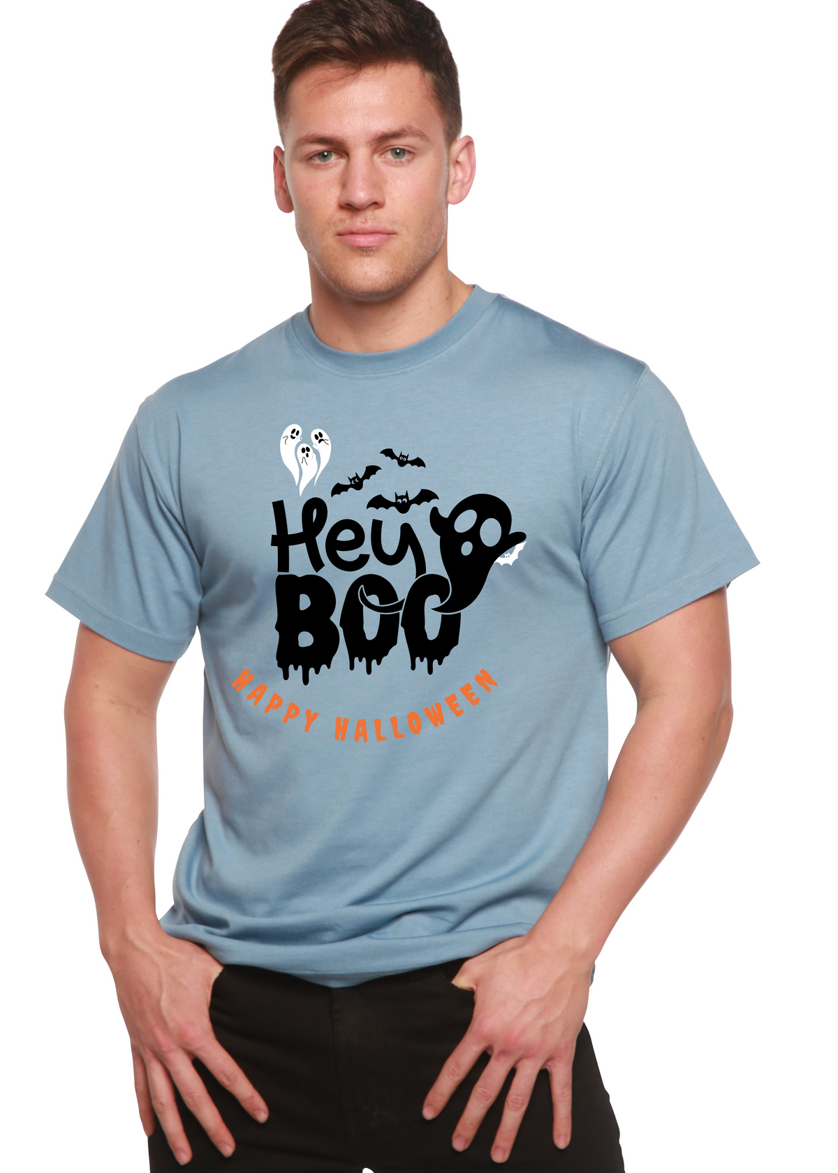 Hey Boo Men's Bamboo Viscose/Organic Cotton Short Sleeve Graphic T-Shirt