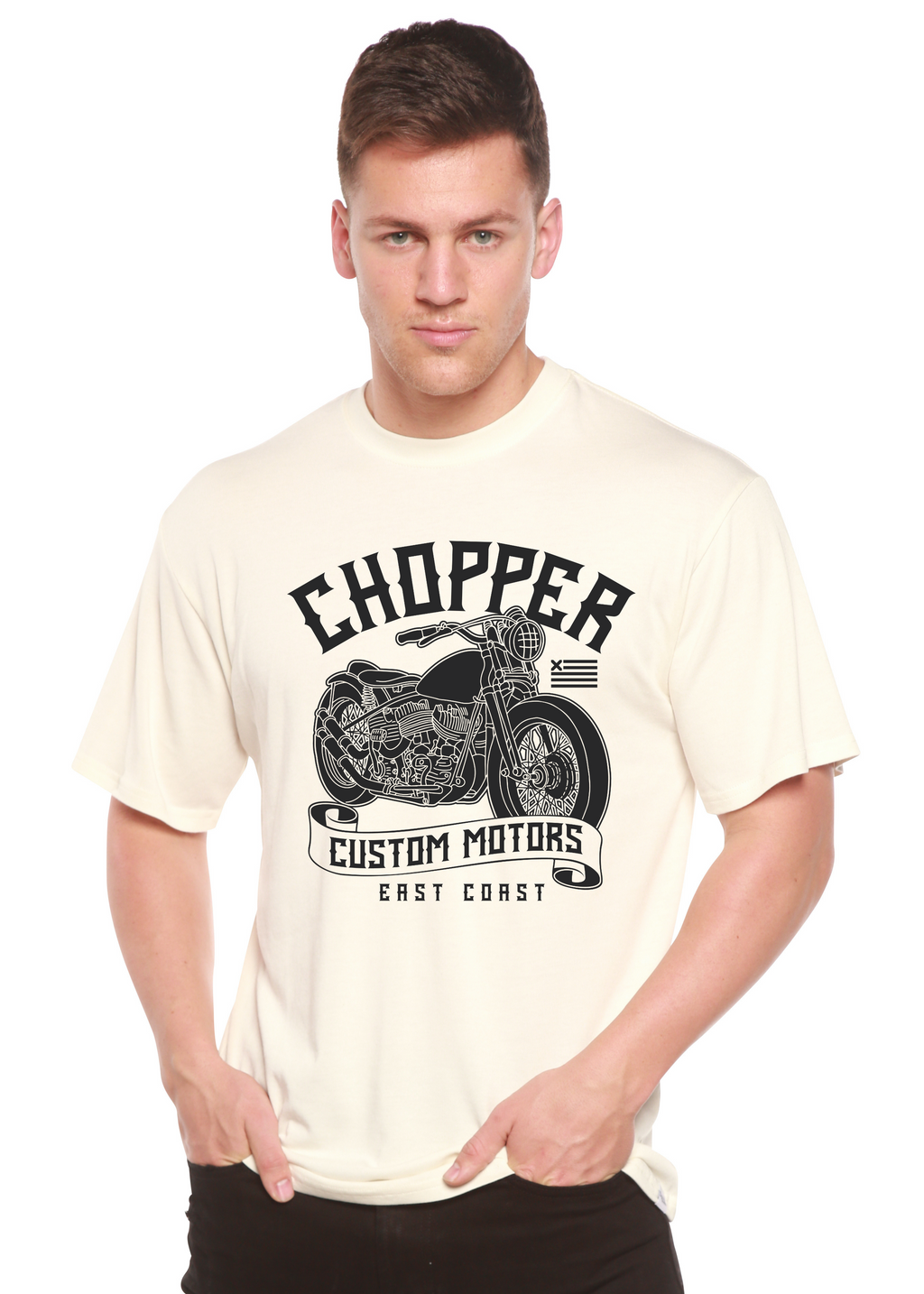 Chopper Custom Motors Men's Bamboo Viscose/Organic Cotton Short Sleeve Graphic T-Shirt