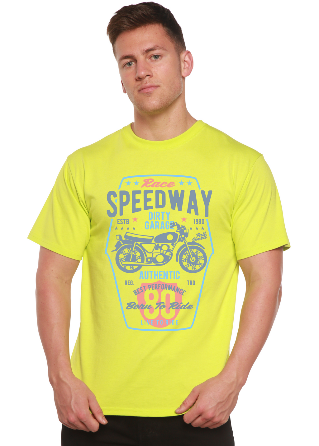 Speedway Motorcycle Spun Bamboo® Men's Bamboo Viscose/Organic Cotton Short Sleeve Graphic T-Shirt