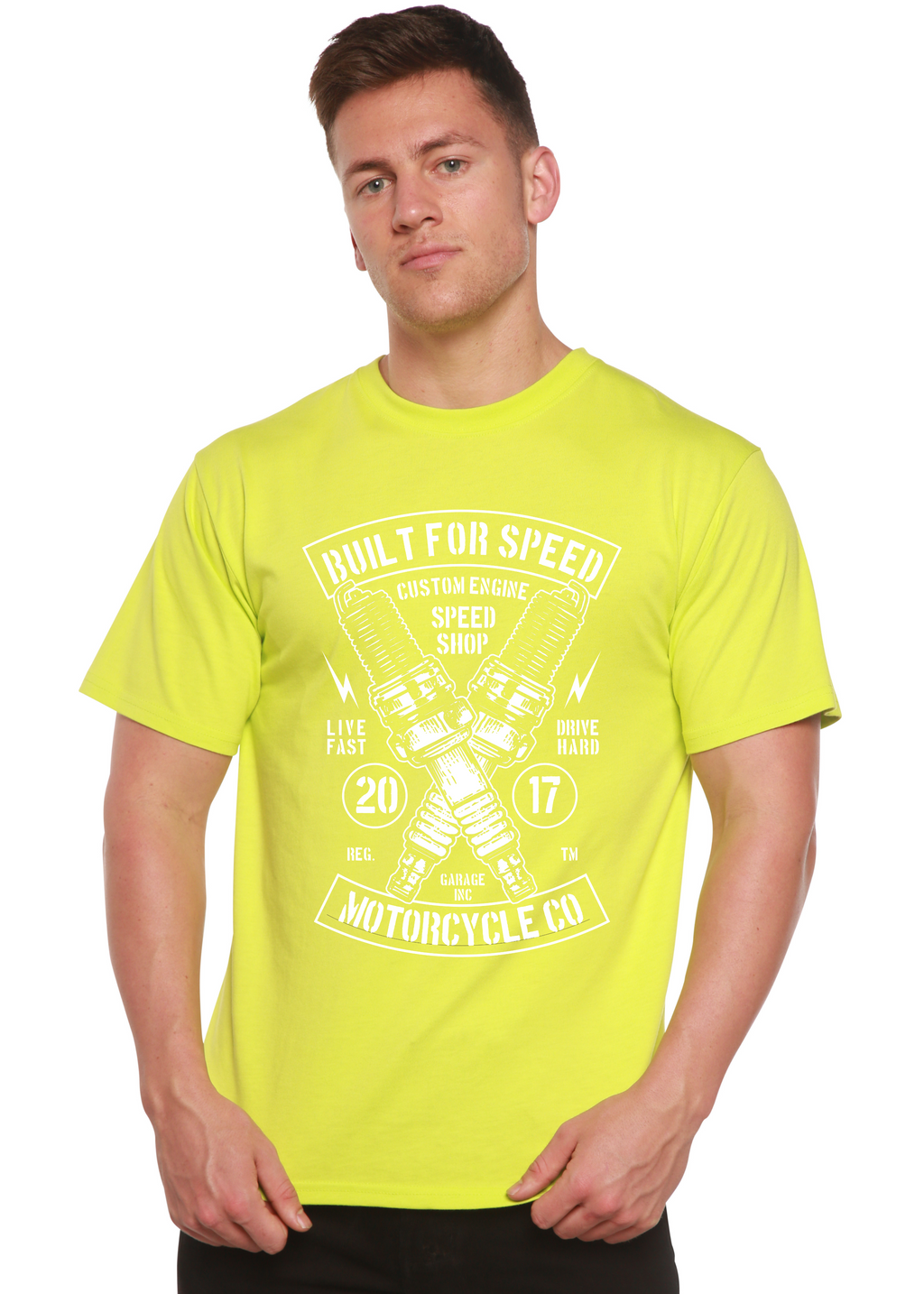 Built For Speed Men's Bamboo Viscose/Organic Cotton Short Sleeve Graphic T-Shirt