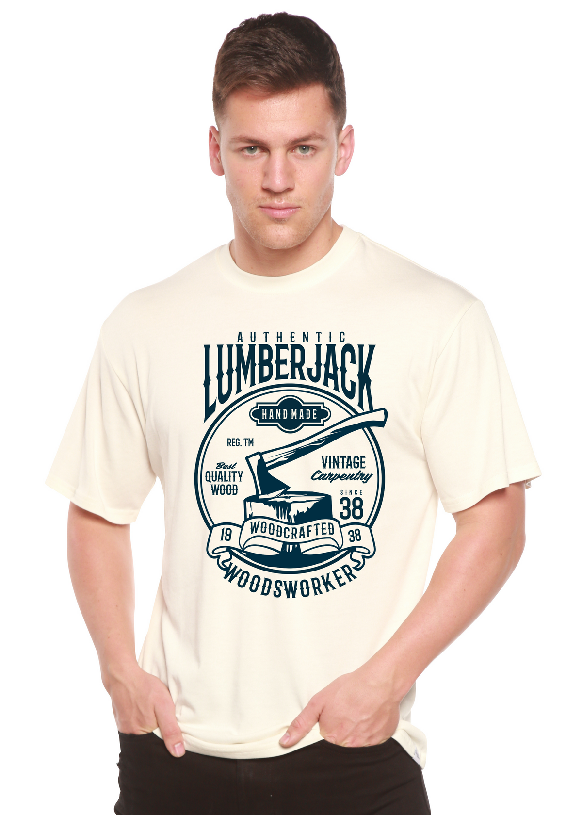 Authentic Lumberjack Men's Bamboo Viscose/Organic Cotton Short Sleeve Graphic T-Shirt