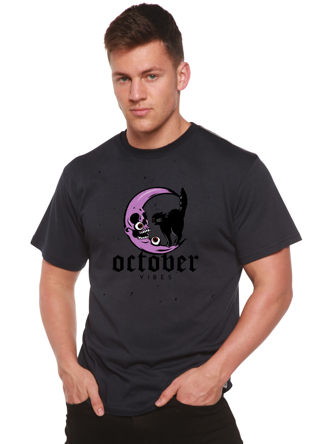 October Vibes Men's Bamboo Viscose/Organic Cotton Short Sleeve Graphic T-Shirt