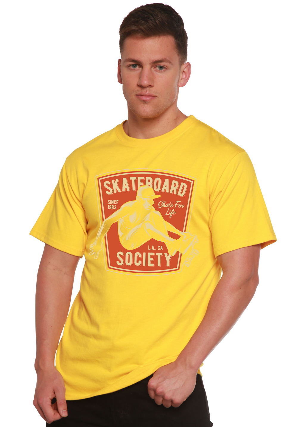 Skateboard Society Men's Bamboo Viscose/Organic Cotton Short Sleeve Graphic T-Shirt