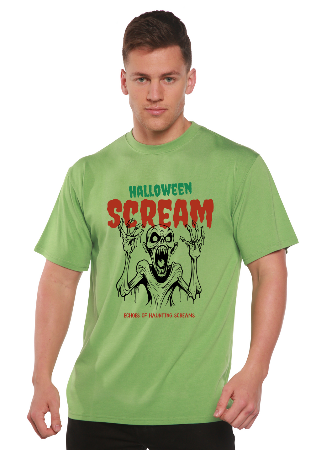 Halloween Scream Men's Bamboo Viscose/Organic Cotton Short Sleeve Graphic T-Shirt