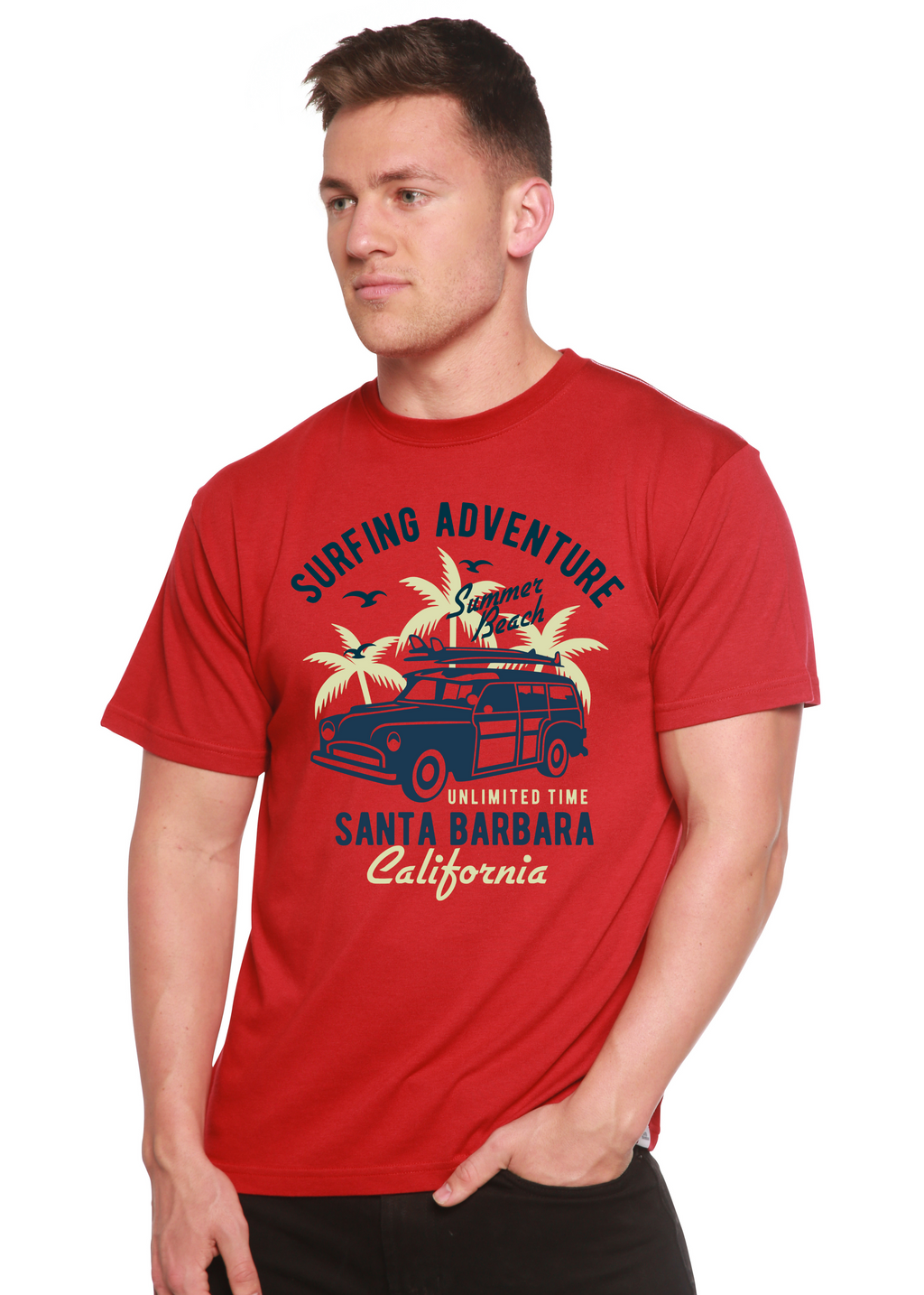 Surfing Adventure Spun Bamboo® Men's Bamboo Viscose/Organic Cotton Short Sleeve Graphic T-Shirt