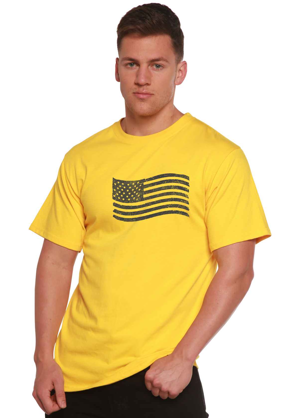 American Flag Men's Bamboo Short Sleeve Graphic T-Shirt