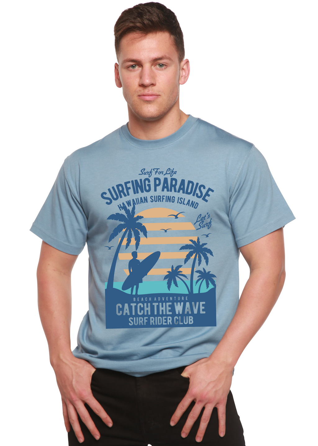 Surfing Paradis Spun Bamboo® Men's Bamboo Viscose/Organic Cotton Short Sleeve Graphic T-Shirt