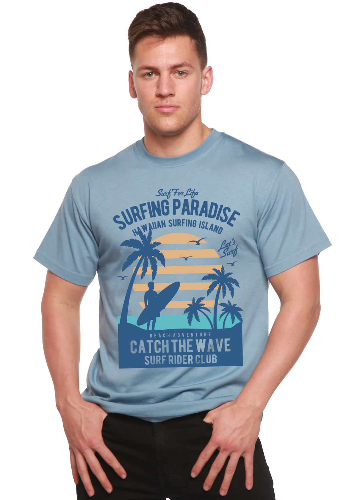 Surfing Paradis Spun Bamboo® Men's Bamboo Viscose/Organic Cotton Short Sleeve Graphic T-Shirt