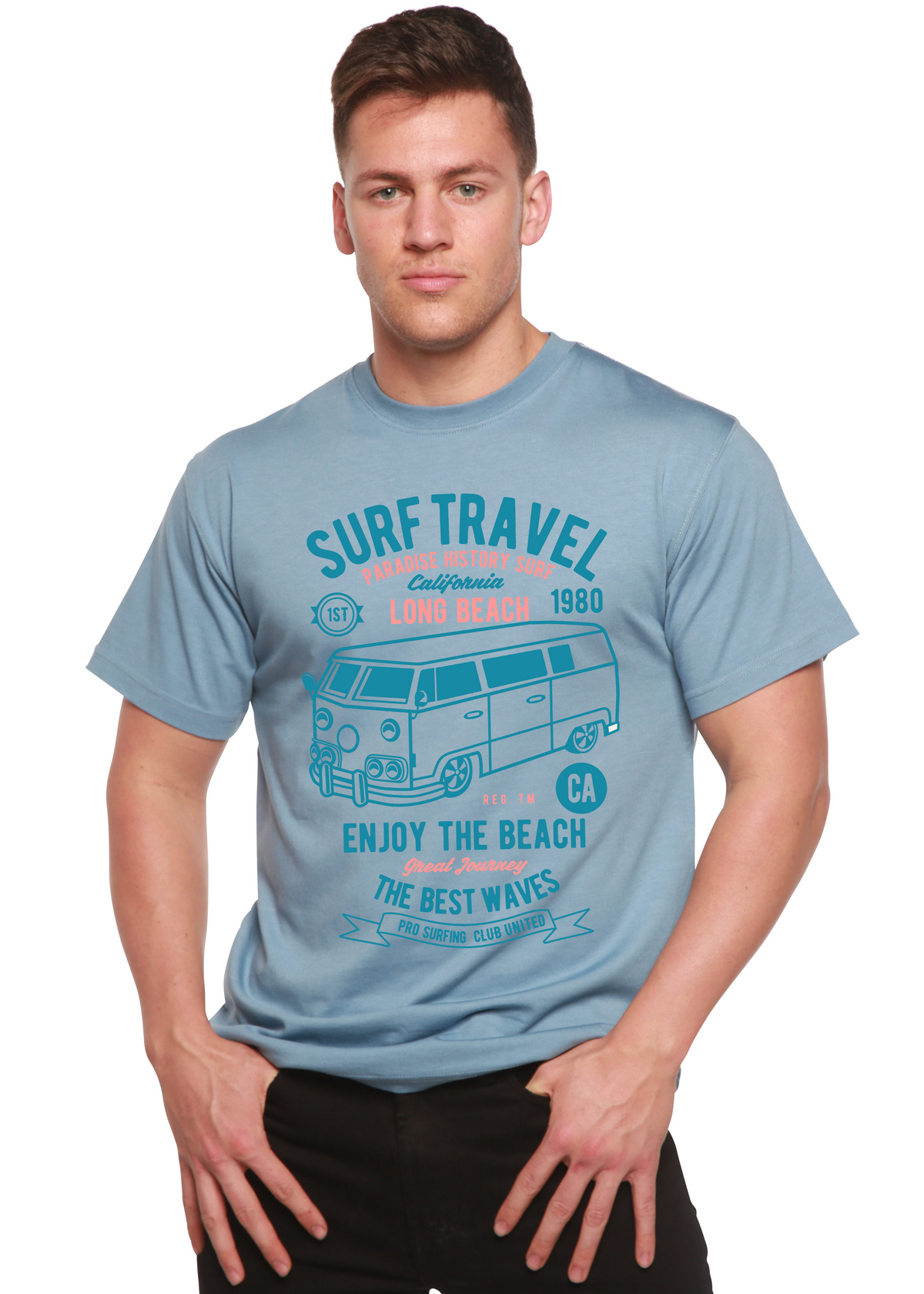 Surf Travel Spun Bamboo® Men's Bamboo Viscose/Organic Cotton Short Sleeve Graphic T-Shirt