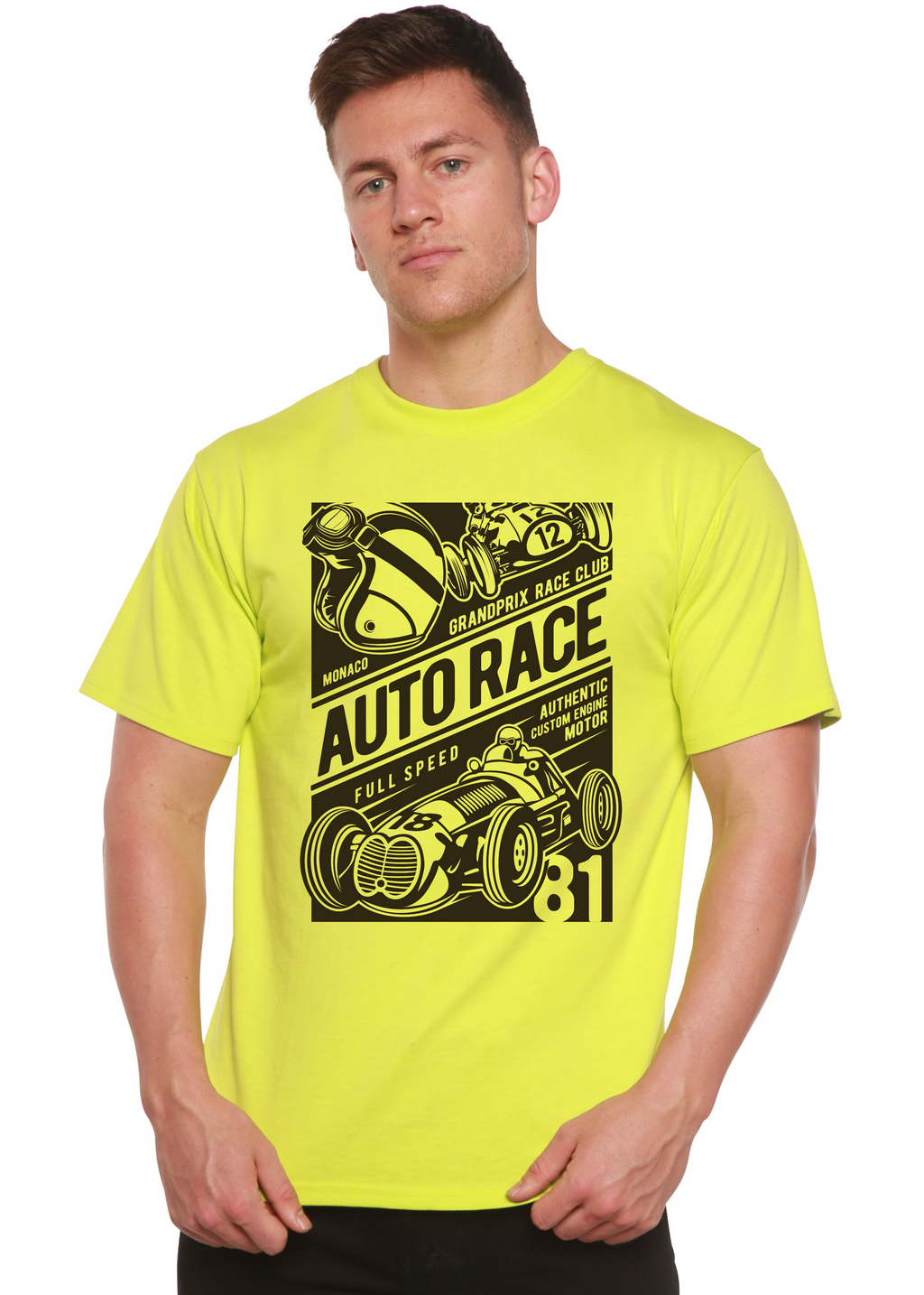 Auto Race Men's Bamboo Viscose/Organic Cotton Short Sleeve Graphic T-Shirt