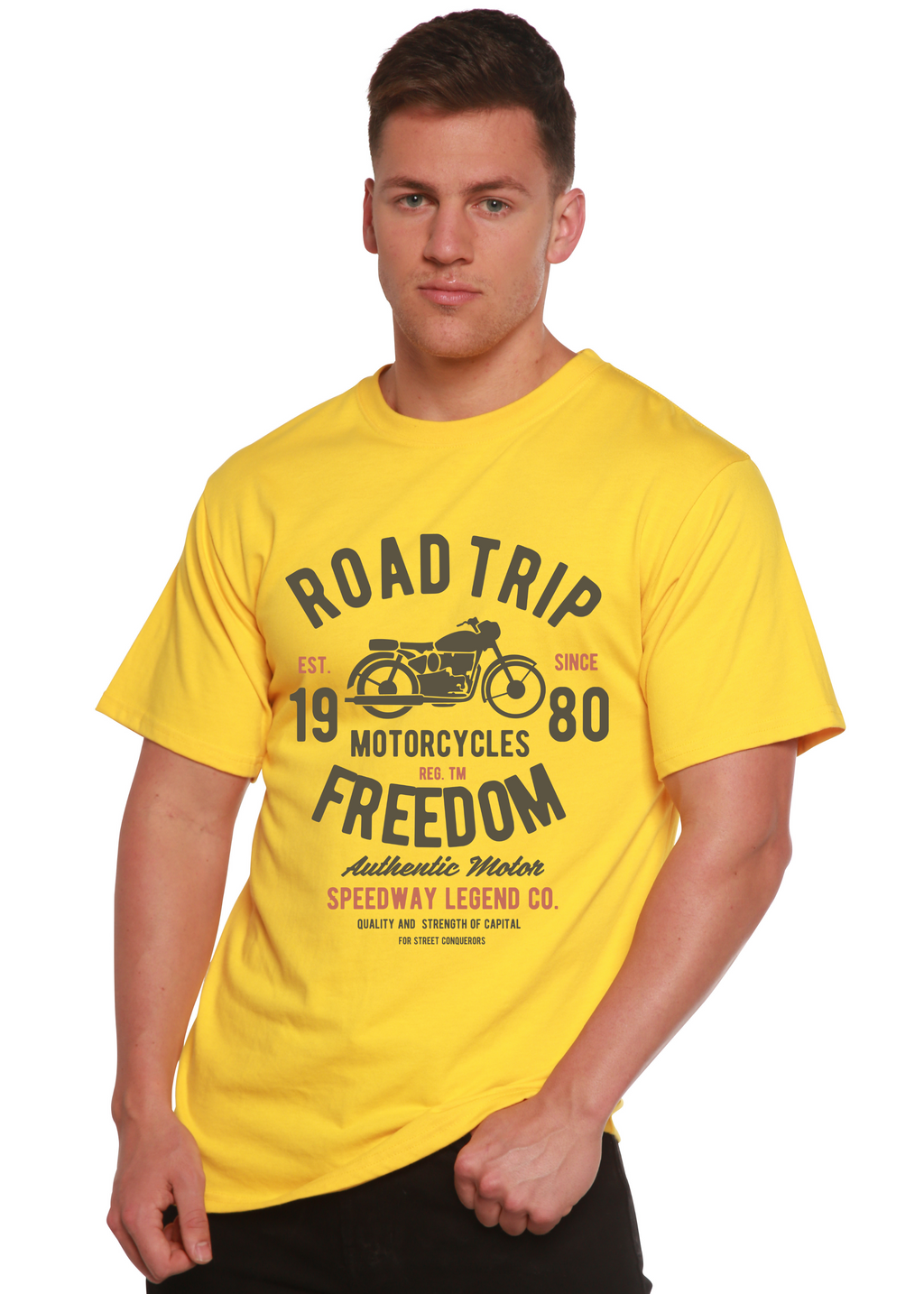 Road Trip Spun Bamboo® Men's Bamboo Viscose/Organic Cotton Short Sleeve Graphic T-Shirt