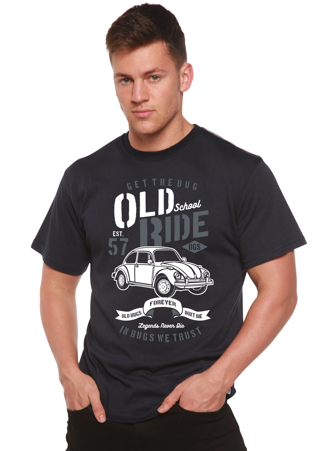 Old School Ride Spun Bamboo® Men's Bamboo Viscose/Organic Cotton Short Sleeve Graphic T-Shirt