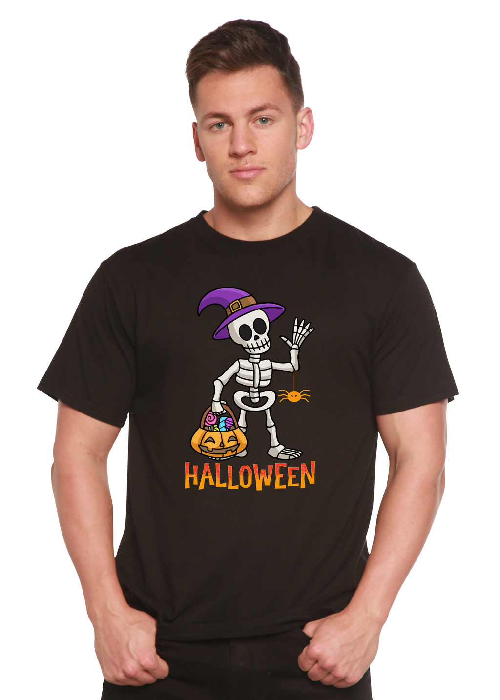 Happy Halloween Unisex Bamboo Viscose/Organic Cotton Short Sleeve Graphic T-Shirt