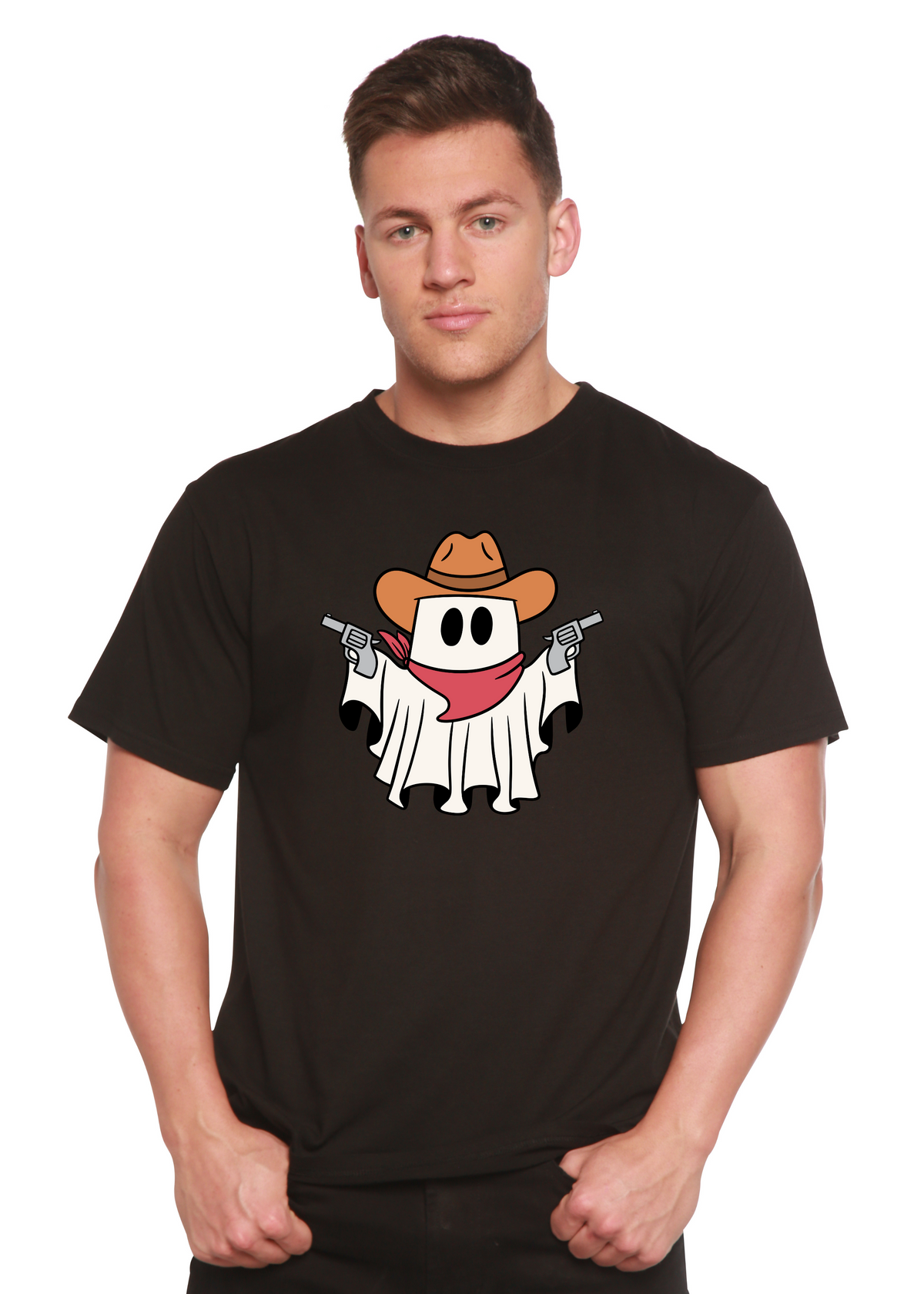 Cowboy Ghost Unisex Bamboo Viscose/Organic Cotton Short Sleeve Graphic T-Shirt