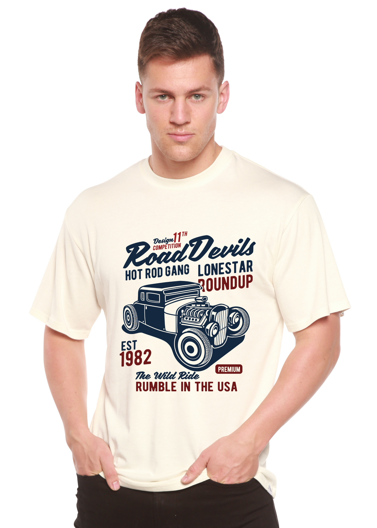 Road Devils Spun Bamboo® Men's Bamboo Viscose/Organic Cotton Short Sleeve Graphic T-Shirt