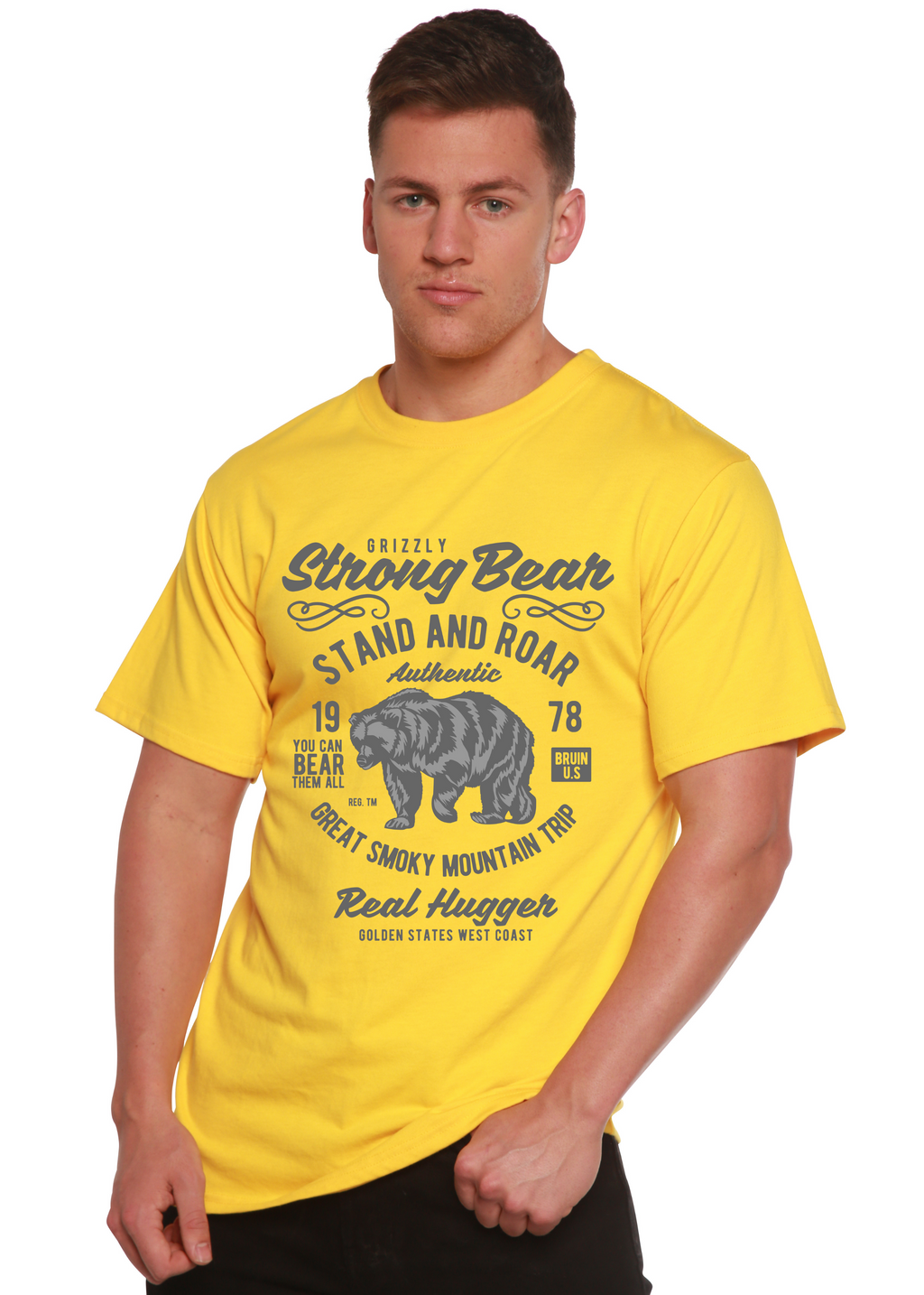 Strong Bear Spun Bamboo® Men's Bamboo Viscose/Organic Cotton Short Sleeve Graphic T-Shirt