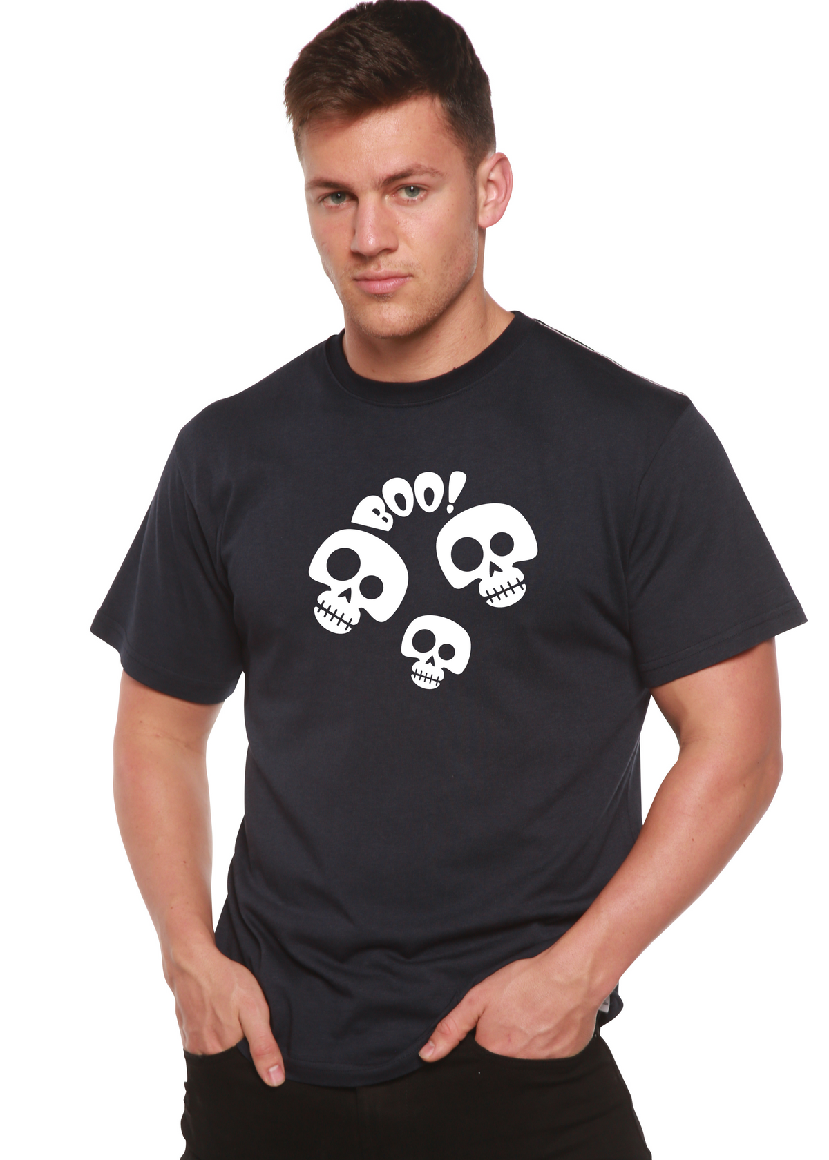 Halloween Boo Unisex Bamboo Viscose/Organic Cotton Short Sleeve Graphic T-Shirt