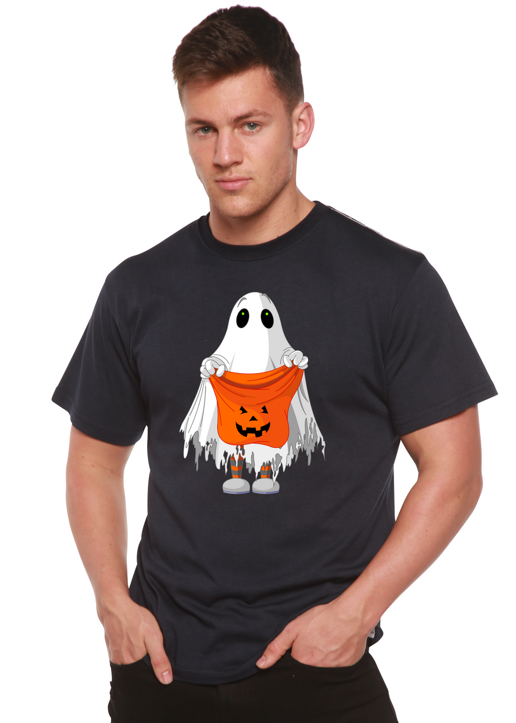 Boo Halloween Men's Bamboo Viscose/Organic Cotton Short Sleeve Graphic T-Shirt
