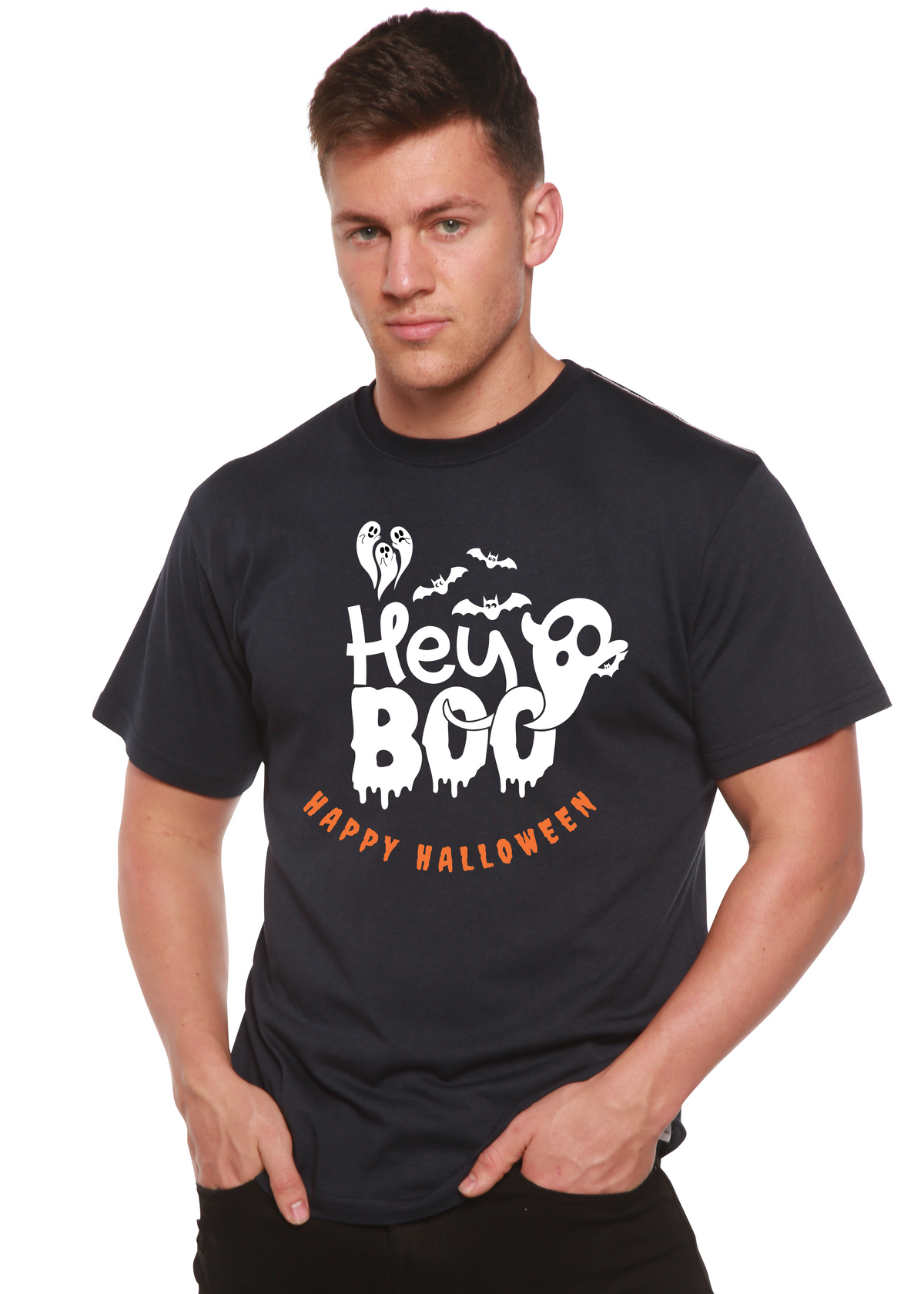 Hey Boo Men's Bamboo Viscose/Organic Cotton Short Sleeve Graphic T-Shirt