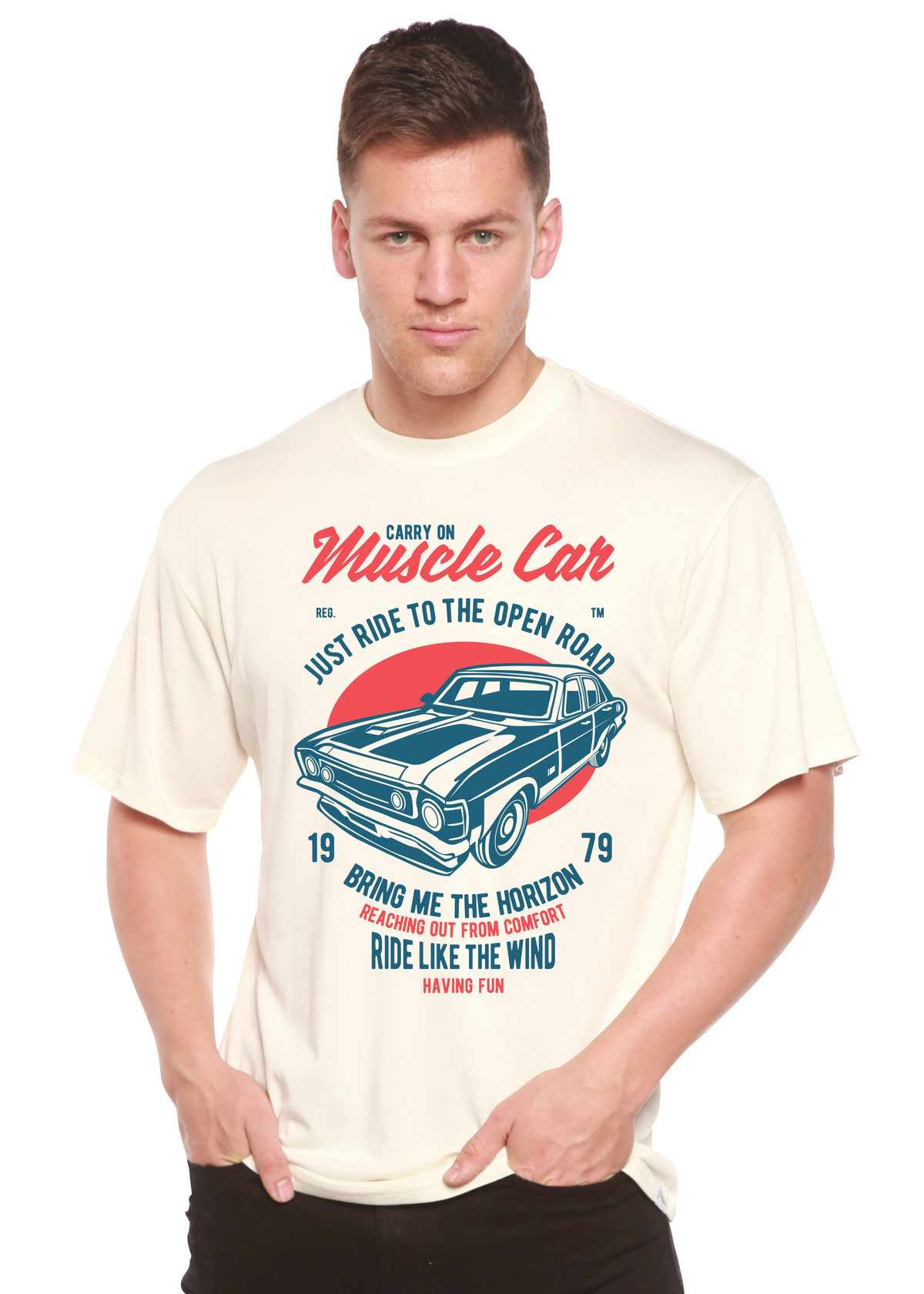 Muscle Car Spun Bamboo® Men's Bamboo Viscose/Organic Cotton Short Sleeve Graphic T-Shirt