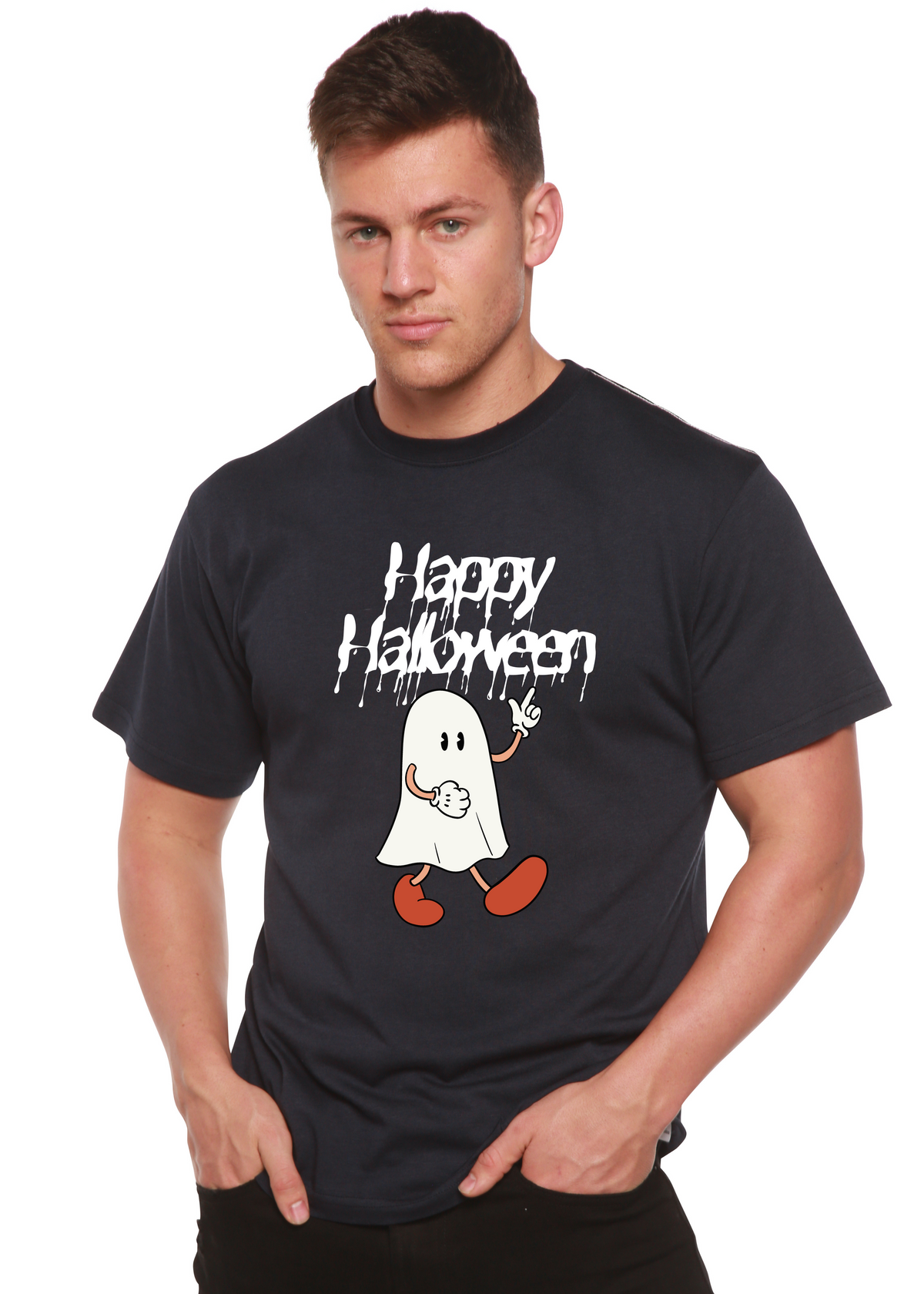 Happy Halloween Men's Bamboo Viscose/Organic Cotton Short Sleeve Graphic T-Shirt