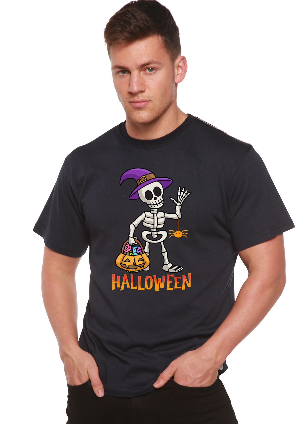 Happy Halloween Unisex Bamboo Viscose/Organic Cotton Short Sleeve Graphic T-Shirt