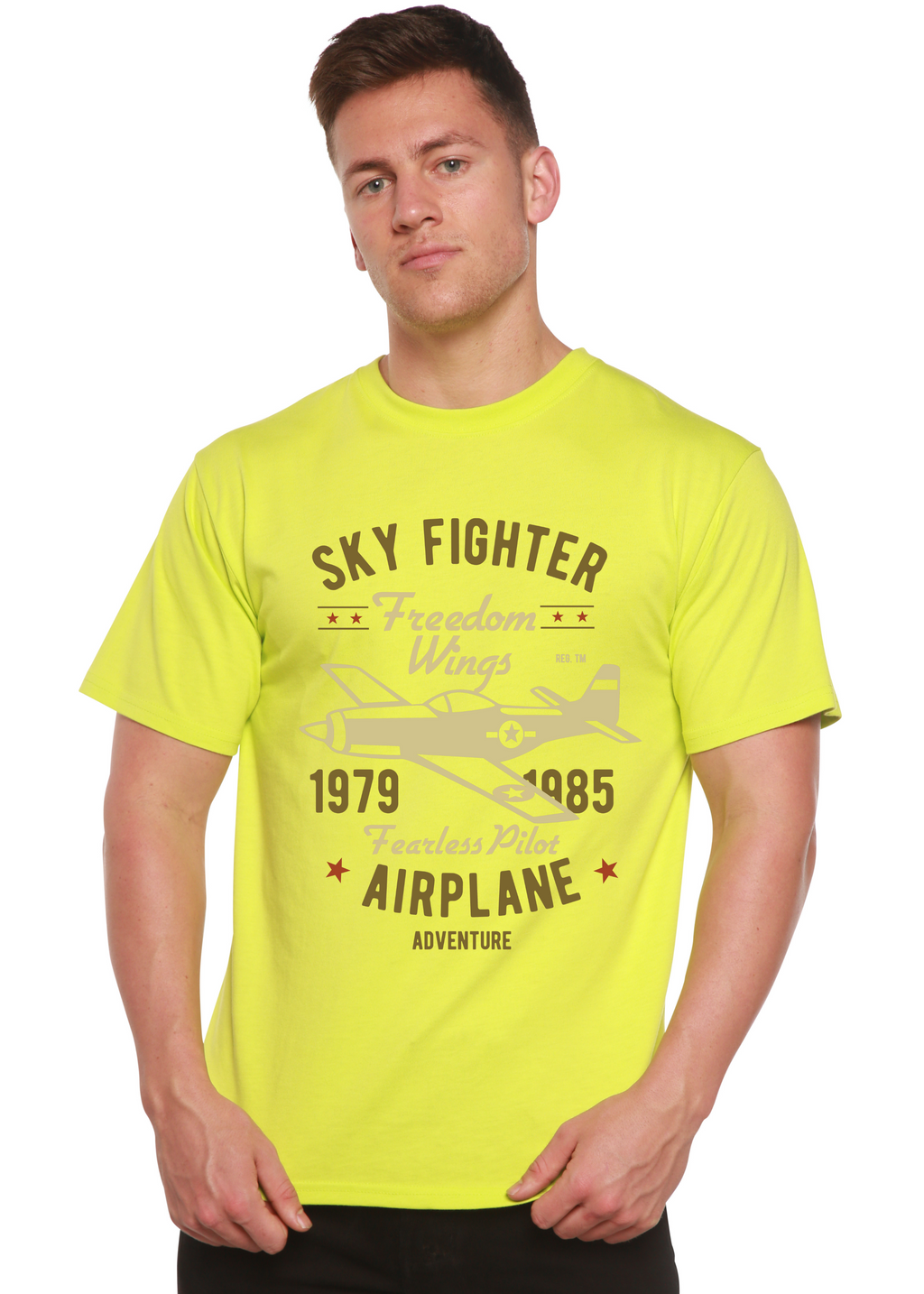 Sky Fighter Spun Bamboo® Men's Bamboo Viscose/Organic Cotton Short Sleeve Graphic T-Shirt