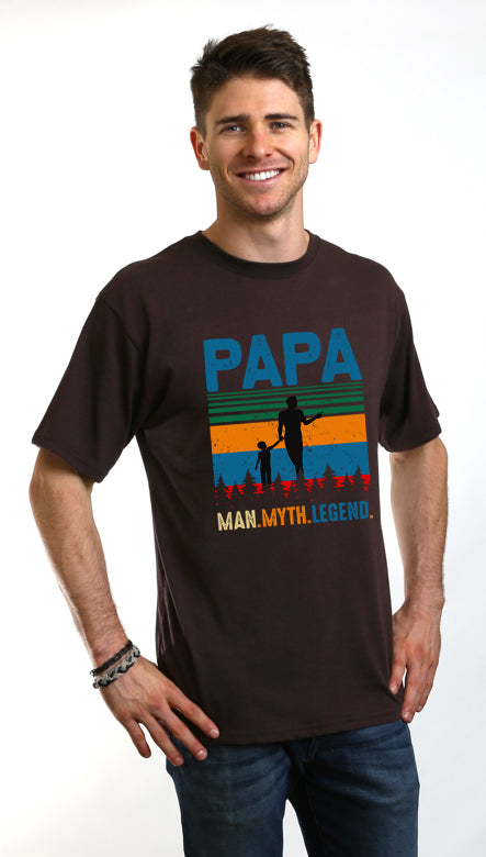 Papa Man, Myth, Legend Men's Bamboo Viscose/Organic Cotton Short Sleeve Graphic T-Shirt