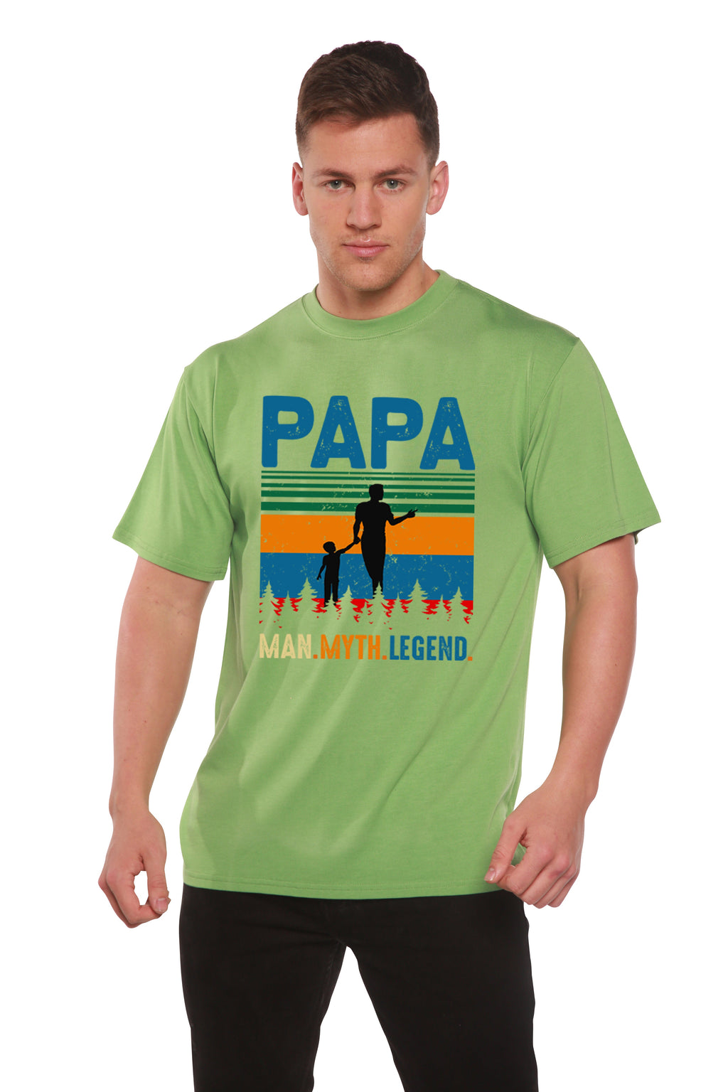 Papa Man, Myth, Legend Men's Bamboo Viscose/Organic Cotton Short Sleeve Graphic T-Shirt