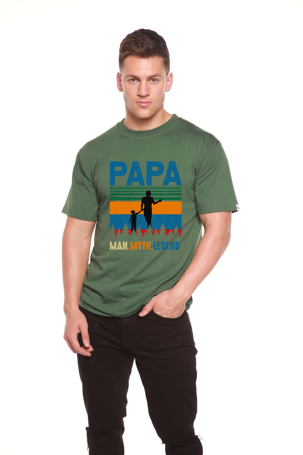 Papa Man, Myth, Legend Men's Bamboo Viscose/Organic Cotton Short Sleeve Graphic T-Shirt