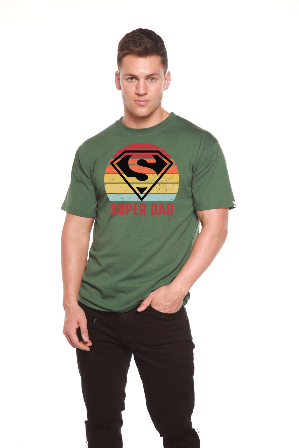 Super Dad Men's Bamboo Viscose/Organic Cotton Short Sleeve Graphic T-Shirt