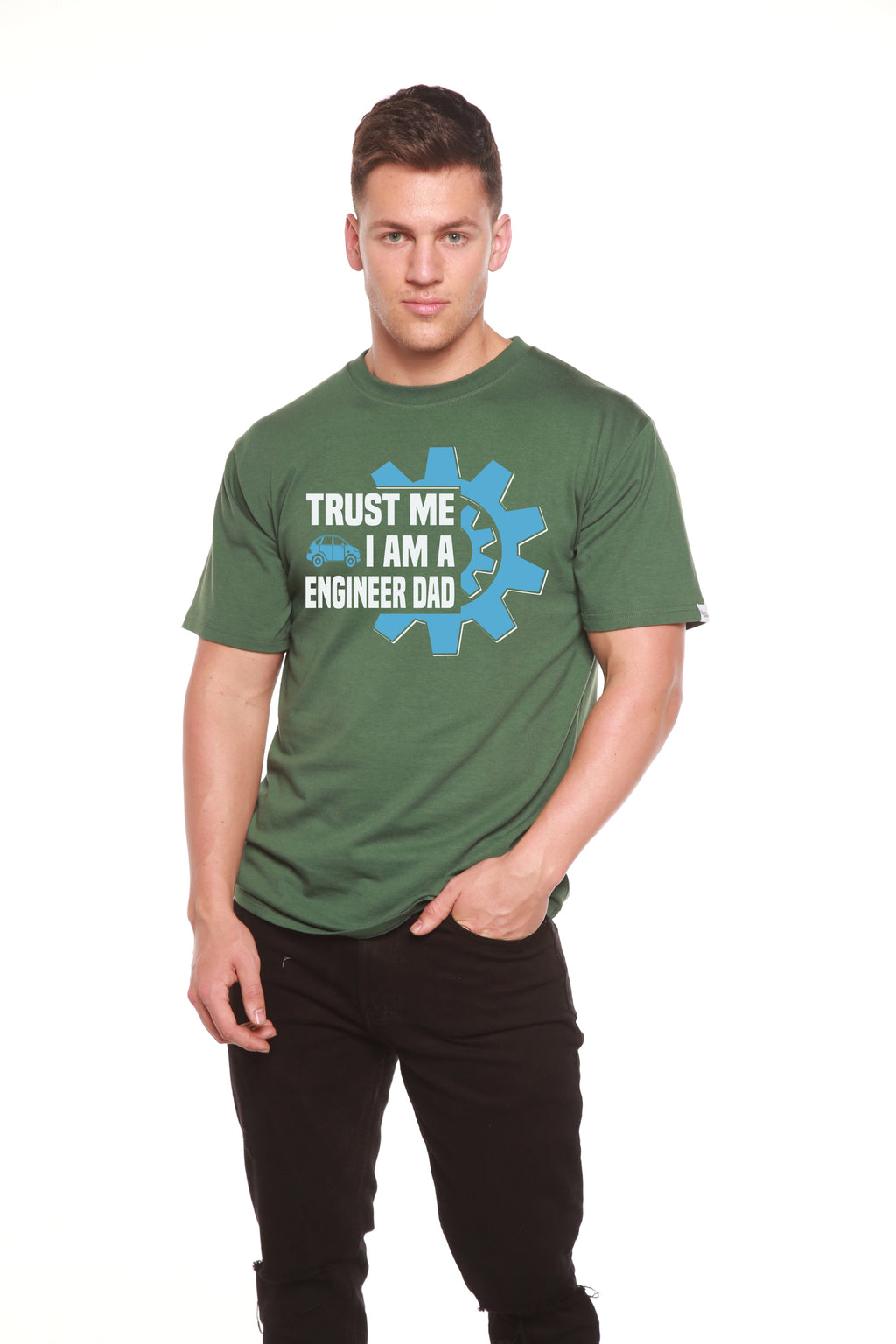 Trust Me I'm a Engineer Dad Men's Bamboo Viscose/Organic Cotton Short Sleeve Graphic T-Shirt