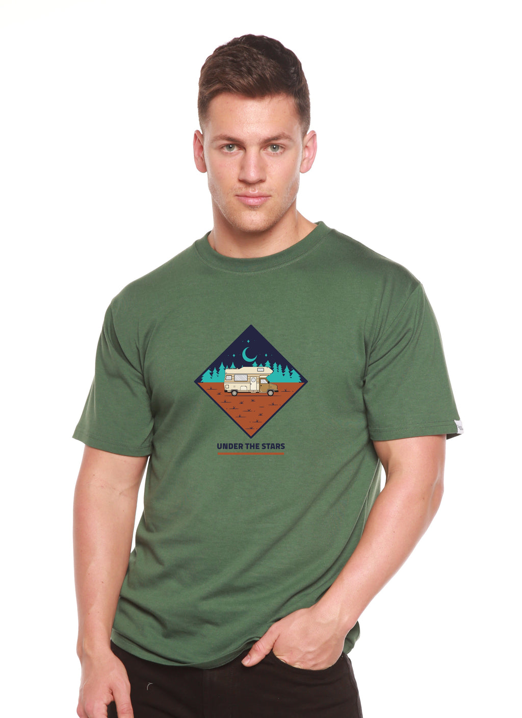 Under The Stars Men's Bamboo Short Sleeve Printed T-Shirt