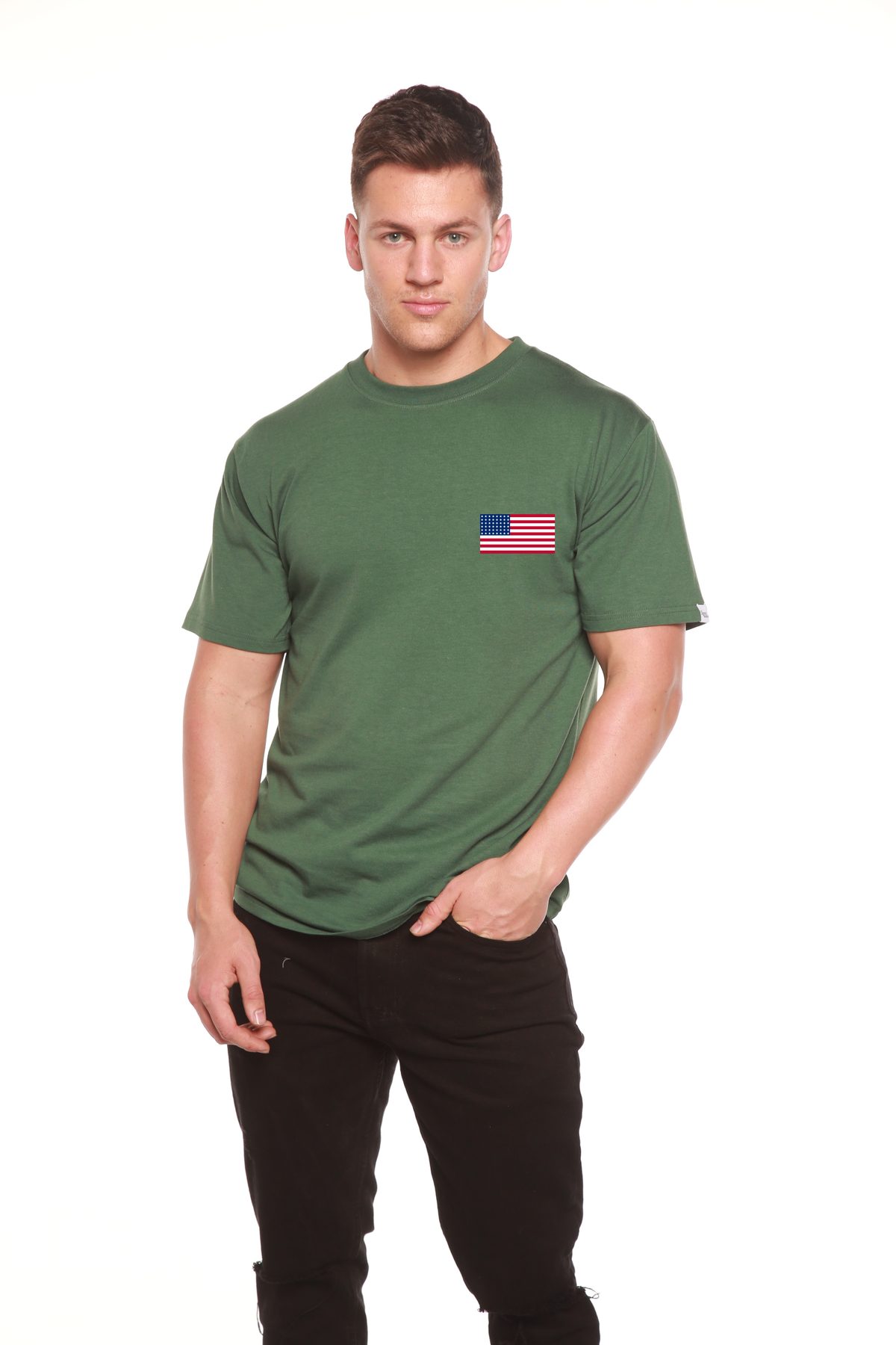 American Flag Men's Bamboo Viscose/Organic Cotton Short Sleeve Graphic T-Shirt