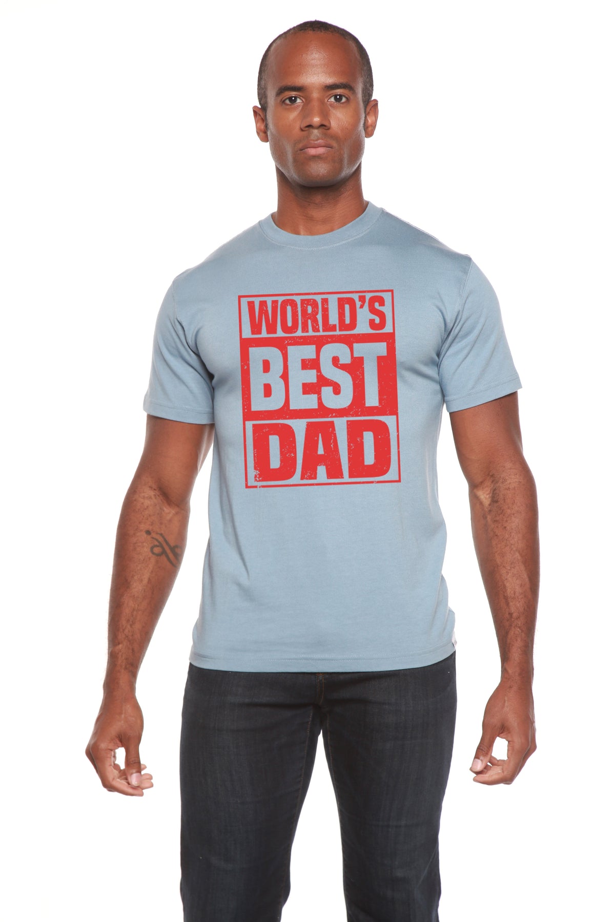 World's Best Dad Men's Bamboo Viscose/Organic Cotton Short Sleeve Graphic T-Shirt