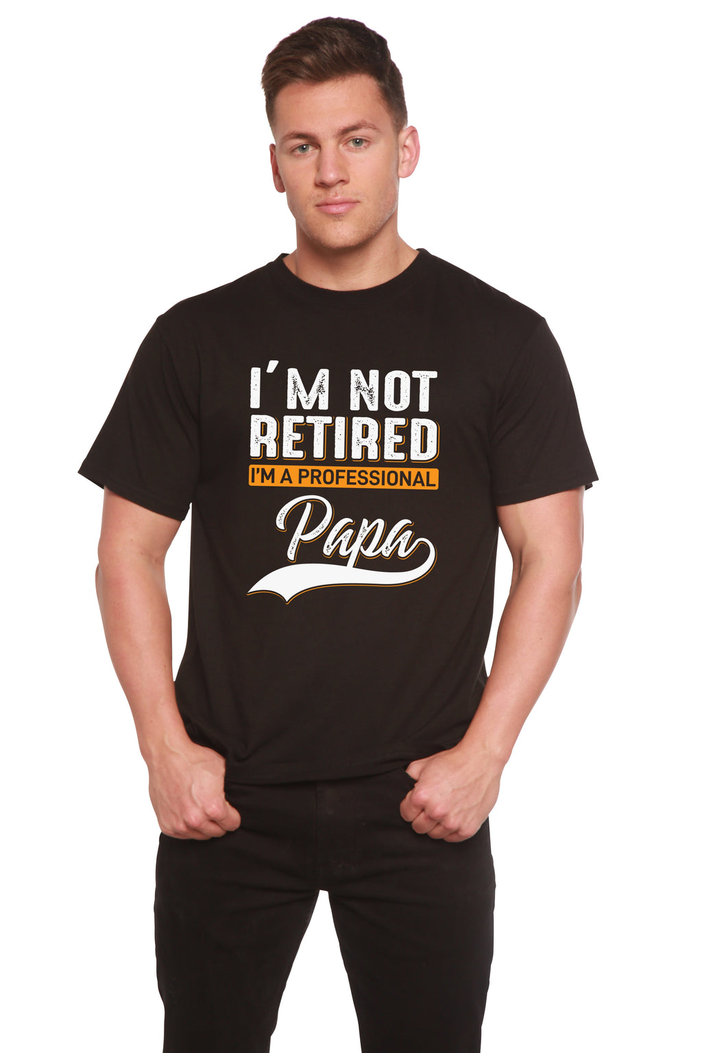 I'm not Retired Men's Bamboo Viscose/Organic Cotton Short Sleeve Graphic T-Shirt