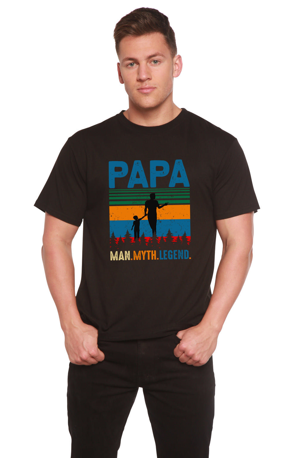 Papa Man, Myth, Legend Men's Bamboo Viscose/Organic Cotton Short Sleeve Graphic T-Shirt