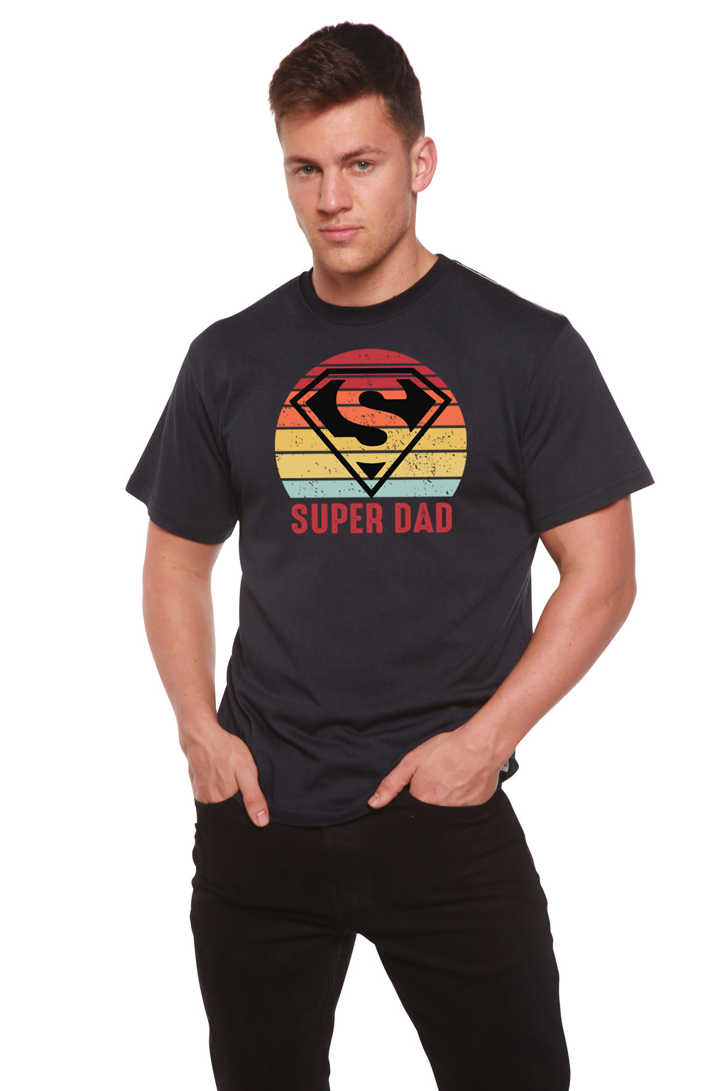 Super Dad Men's Bamboo Viscose/Organic Cotton Short Sleeve Graphic T-Shirt