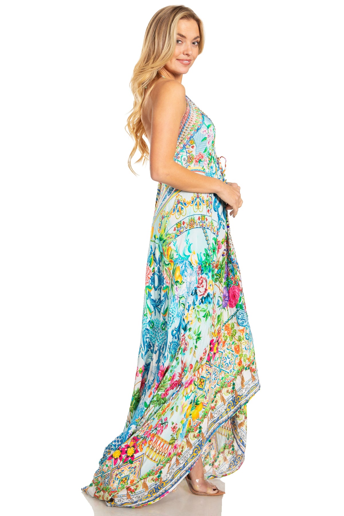 Sakkas Lizi 2025 Womens Maxi High-low Halter Handkerchief Long Dress Beach Party