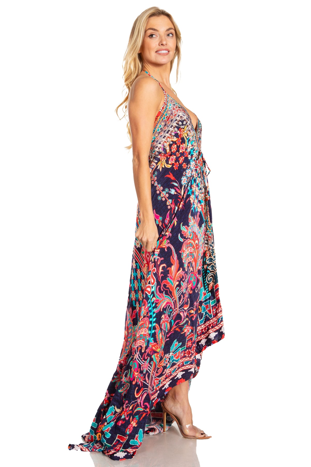 Sakkas Lizi 2025 Womens Maxi High-low Halter Handkerchief Long Dress Beach Party