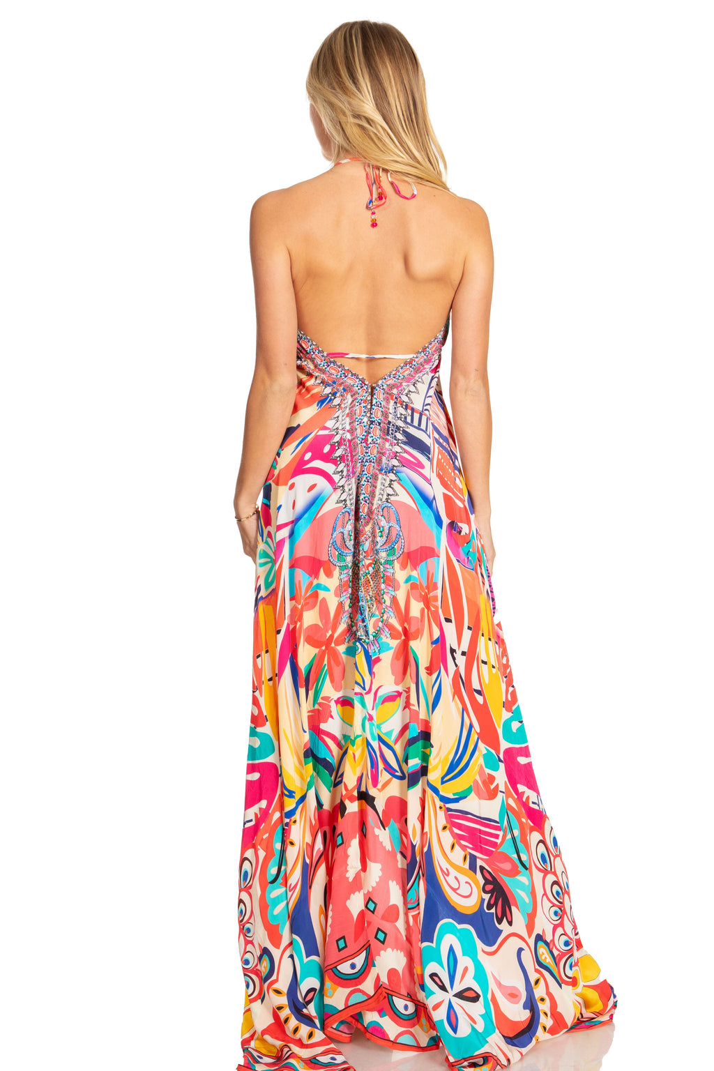 Sakkas Lizi 2025 Womens Maxi High-low Halter Handkerchief Long Dress Beach Party