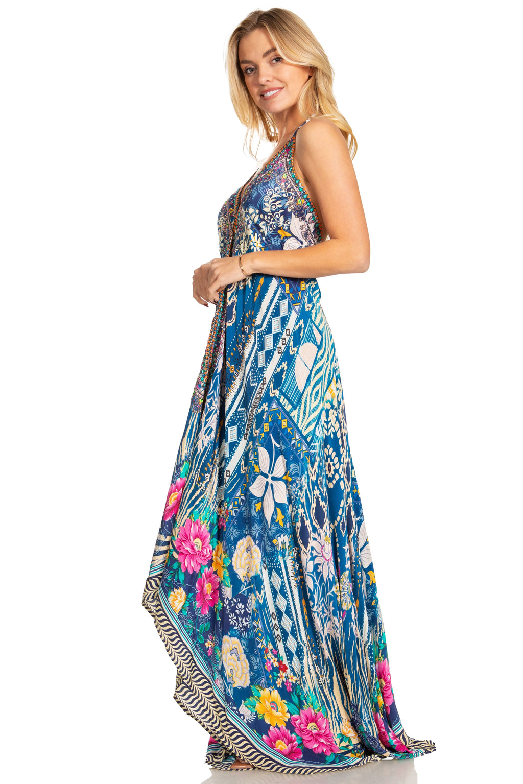 Sakkas Lizi 2025 Womens Maxi High-low Halter Handkerchief Long Dress Beach Party