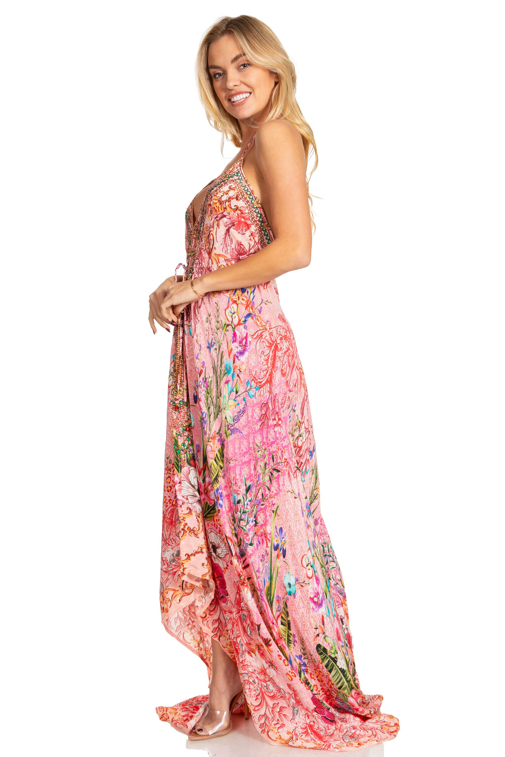 Sakkas Lizi 2025 Womens Maxi High-low Halter Handkerchief Long Dress Beach Party